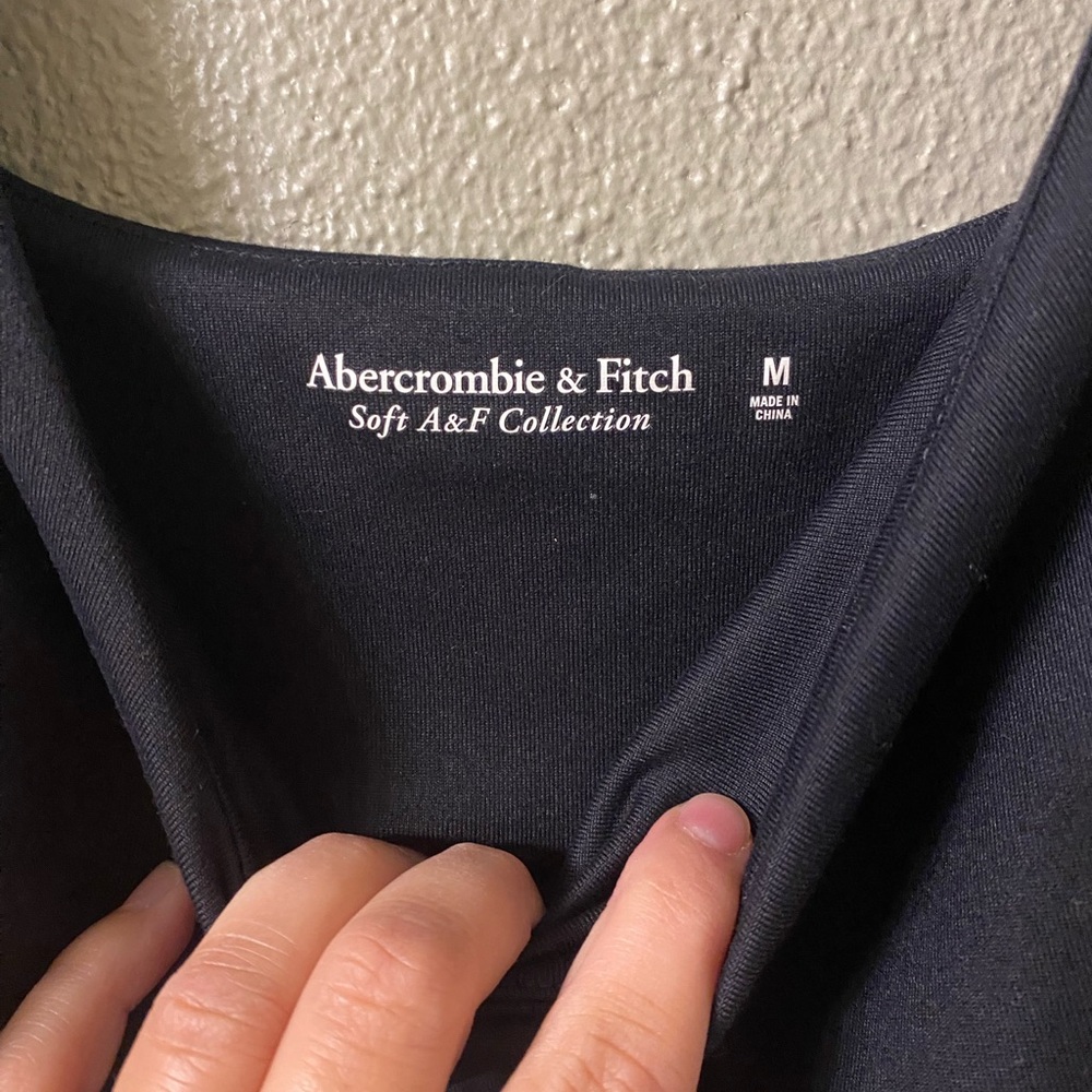 abercrombie & fitch black tank top bodysuit M - Picture 2 of 4